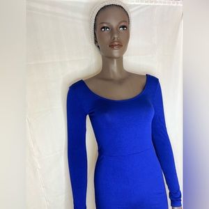 Royal Blue Long Sleeve Fitted Forever 21 Dress